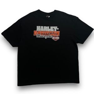 Black Harley Davidson Biker Graphic T-Shirt
